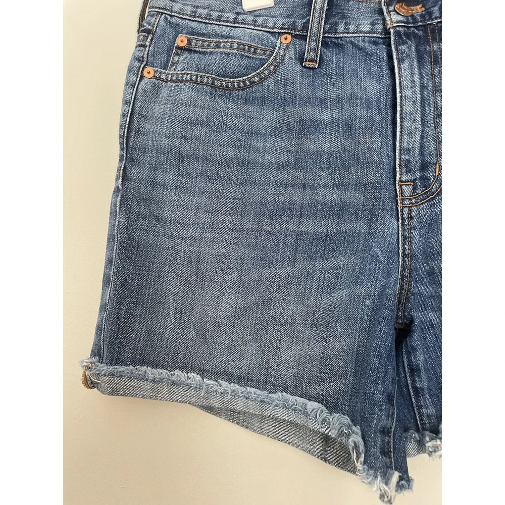 Madewell Women 31 Cut-Off Denim Shorts‎ 4 inch Mid Rise Medium Wash Cotton